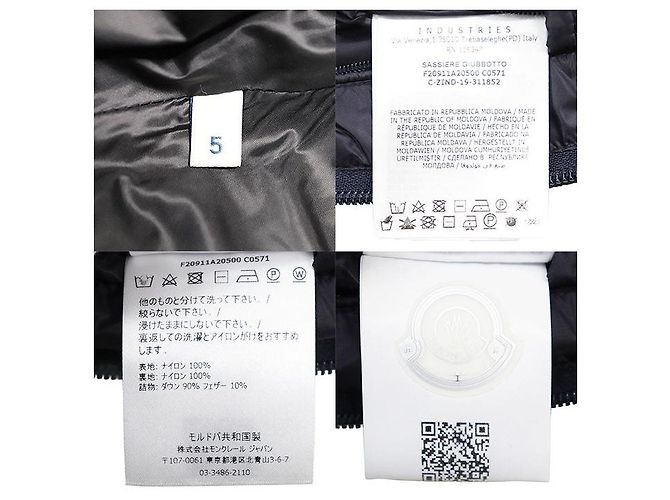 Moncler SASSIERE GIUBOTTO Chaqueta de plumón 100% Nylon Azul Azul marino - vista 10