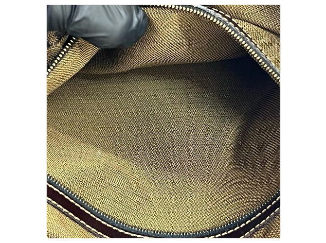 Bolsa Fendi Zucca Canvas Leather Marrom Preto - vista 10