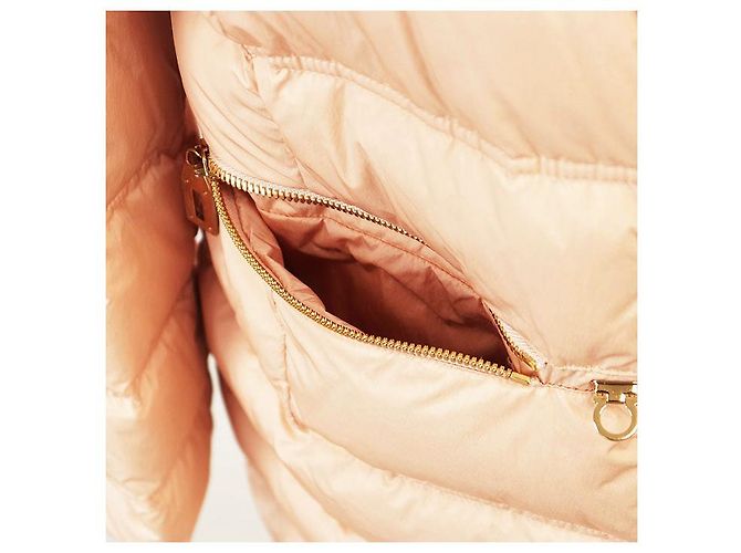 Abrigo de plumón de nailon Salvatore Ferragamo Rosa Beige - vista 12