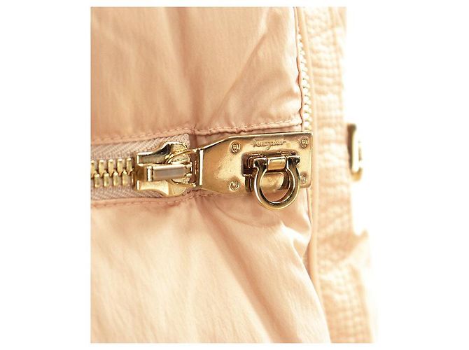 Abrigo de plumón de nailon Salvatore Ferragamo Rosa Beige - vista 4
