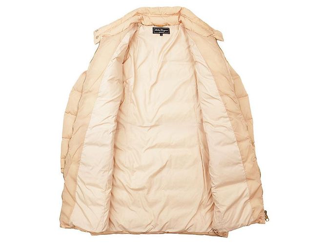 Abrigo de plumón de nailon Salvatore Ferragamo Rosa Beige - vista 7