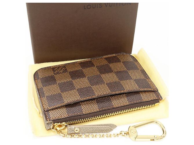 Louis Vuitton Pochette Clé Damier Coin Case Key Case Castaño - vista 2