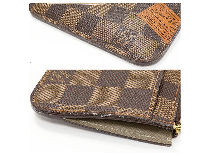 Louis Vuitton Pochette Clé Damier Coin Case Key Case Castaño - vista 4