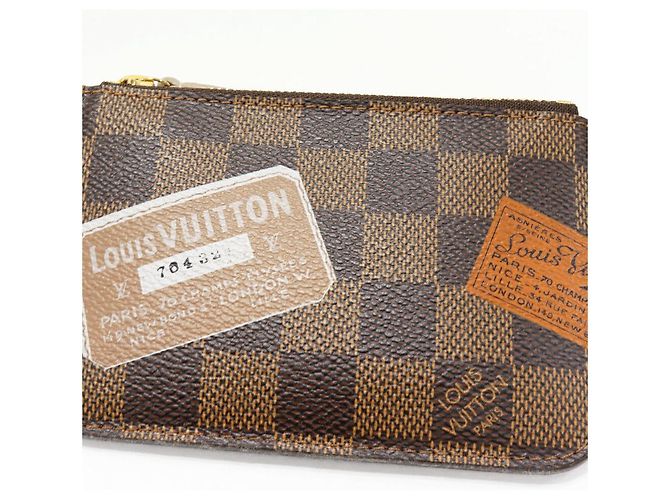 Louis Vuitton Pochette Clé Damier Coin Case Key Case Castaño - vista 5