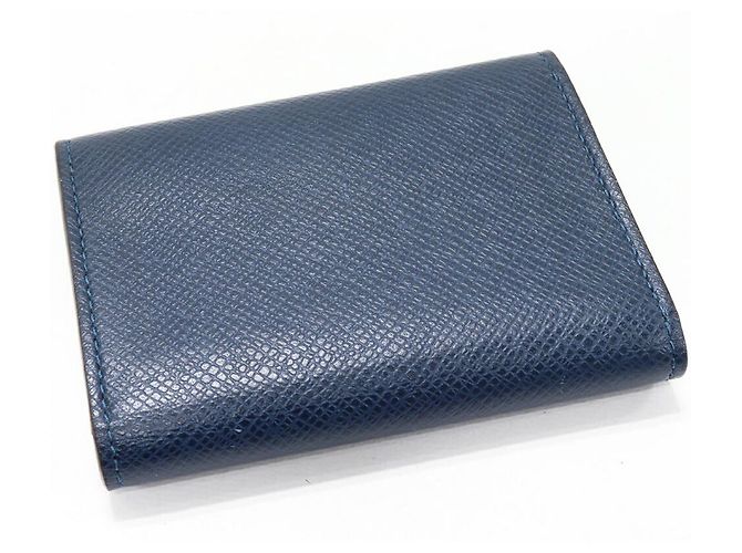 Louis Vuitton Envelope Cartes de Visite Taiga Card Case Blu - vista 2