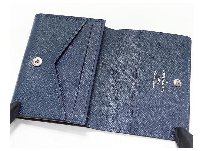 Louis Vuitton Envelope Cartes de Visite Taiga Card Case Blu - vista 3