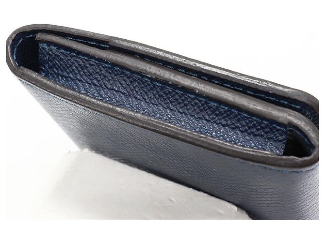 Louis Vuitton Envelope Cartes de Visite Taiga Card Case Blu - vista 4