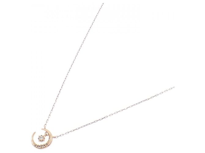 Autre Marque Collana 4°C in oro rosa K10 con topazio bianco e diamante - vista 2