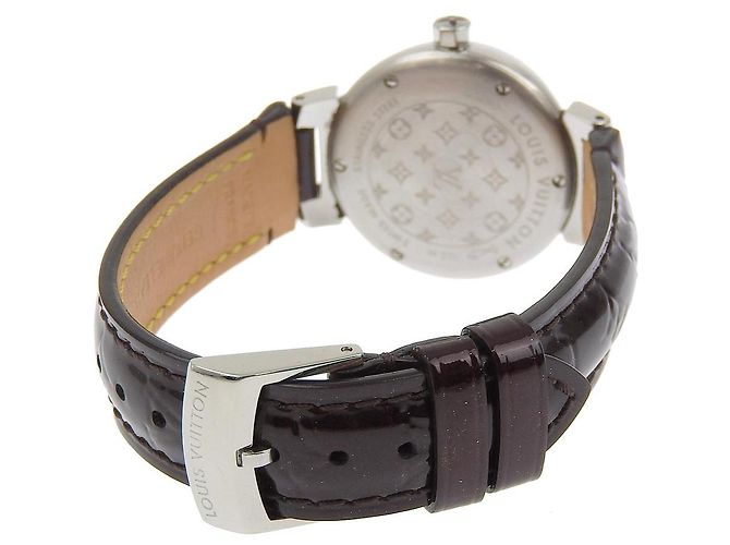 Relógio Louis Vuitton Tambour Monogram Vernis em aço inoxidável Marrom - vista 4