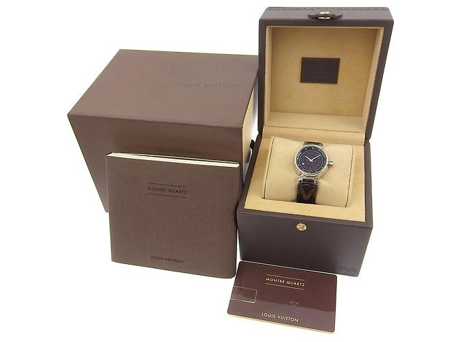 Relógio Louis Vuitton Tambour Monogram Vernis em aço inoxidável Marrom - vista 8
