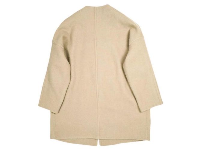 Autre Marque Abrigo sin cuello NUEVO Abrigo de lana Beige Camello - vista 2