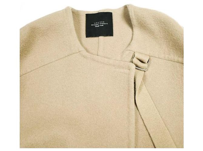 Autre Marque Abrigo sin cuello NUEVO Abrigo de lana Beige Camello - vista 5