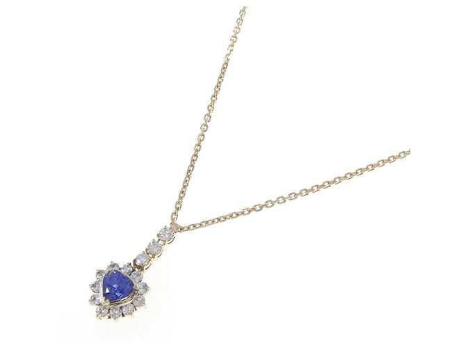Autre Marque Au750 Saphir Diamant Halskette Golden - Ansicht 2