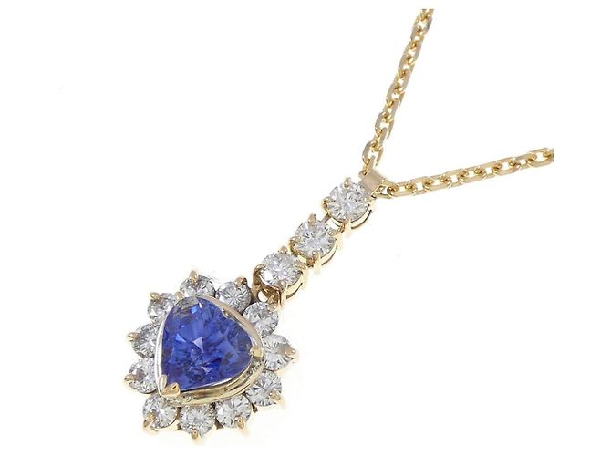 Autre Marque Au750 Saphir Diamant Halskette Golden - Ansicht 3