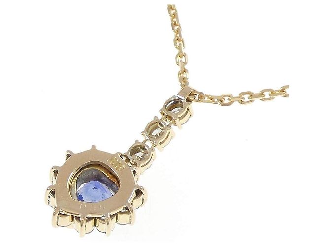 Autre Marque Au750 Saphir Diamant Halskette Golden - Ansicht 4