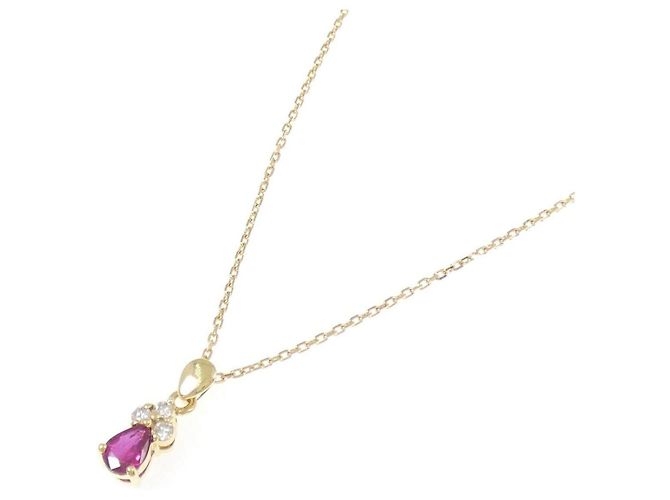Autre Marque Collar Au750 Rubí y Diamantes Dorado - vista 2