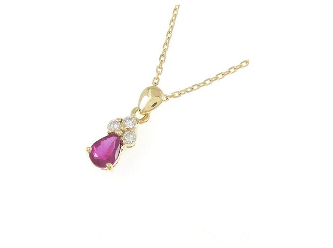 Autre Marque Collar Au750 Rubí y Diamantes Dorado - vista 3