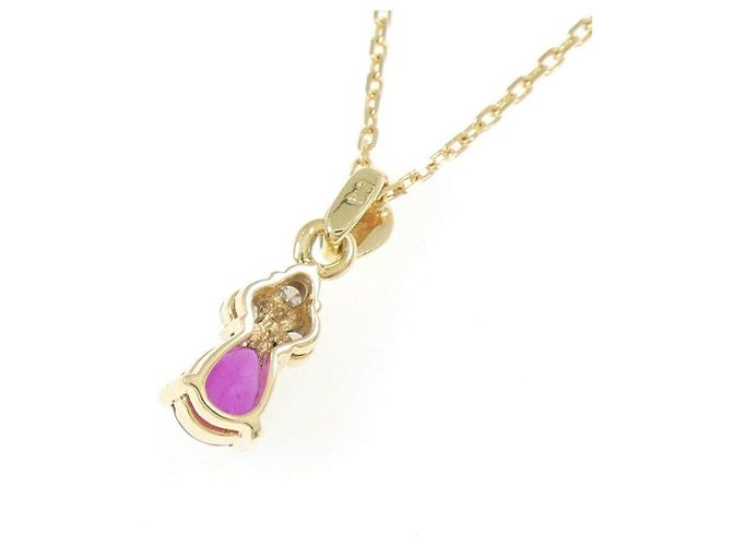 Autre Marque Collar Au750 Rubí y Diamantes Dorado - vista 4