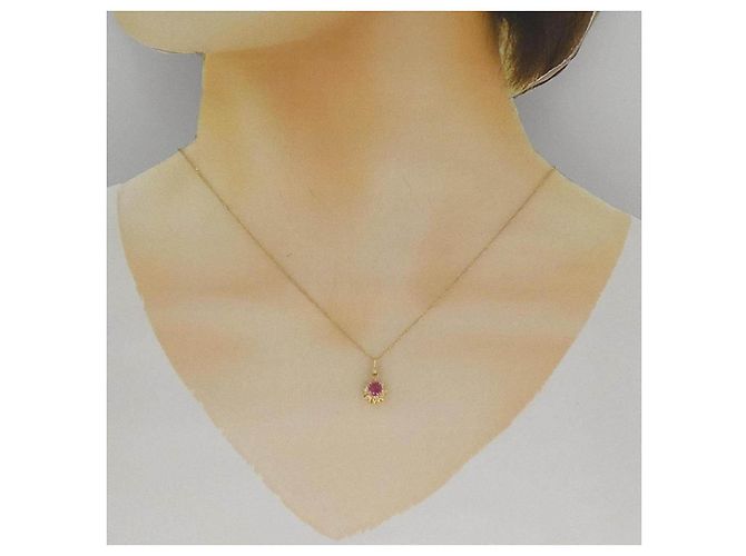 Autre Marque Collana Au750 Rubini e Diamanti D'oro - vista 6