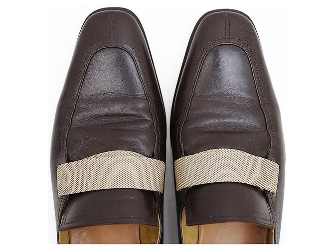 Hermès Mocasines de piel Hermes Castaño - vista 12
