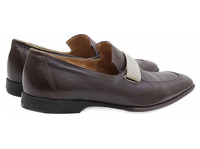 Hermès Mocasines de piel Hermes Castaño - vista 13