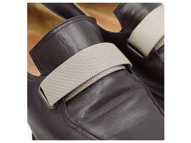 Hermès Mocasines de piel Hermes Castaño - vista 3