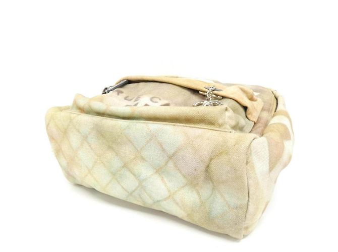 Zaino Chanel in tela Beige - vista 3