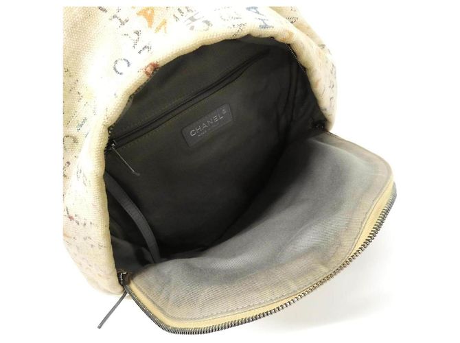 Zaino Chanel in tela Beige - vista 7