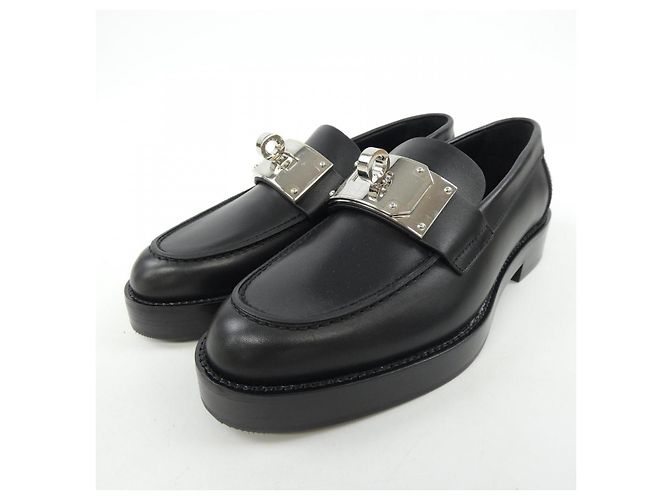 Scarpe Hermès HOT Oversize Kelly Buckle in vitello Nero - vista 3