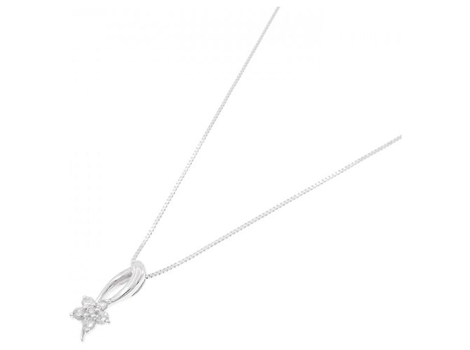 Autre Marque Collar de oro blanco Au750 y diamantes rosas - vista 2
