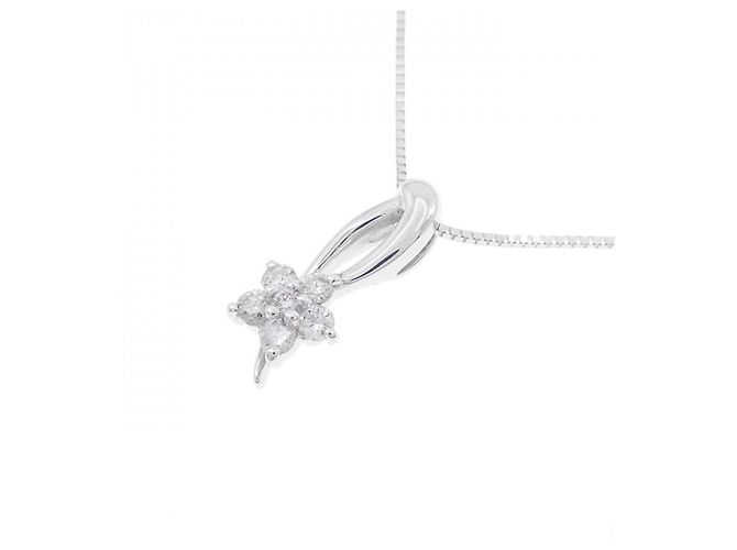 Autre Marque Collar de oro blanco Au750 y diamantes rosas - vista 3