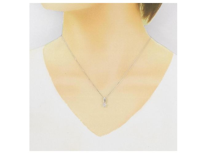 Autre Marque Collar de oro blanco Au750 y diamantes rosas - vista 6