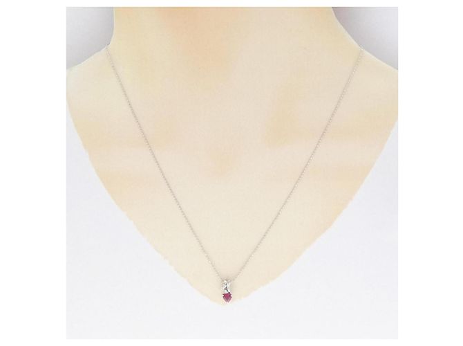 Autre Marque Collana Pt Au750 Rubino e Diamanti Rosso - vista 6