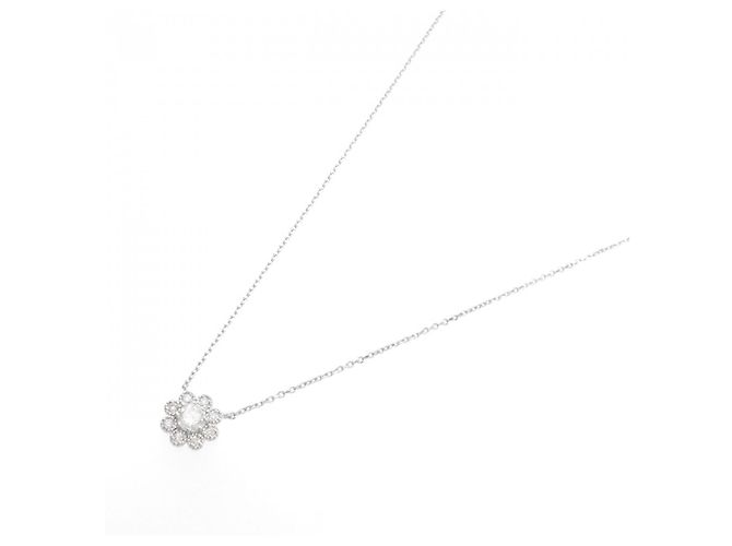 Autre Marque Collar de Flor en Pt y Diamantes Plata - vista 2