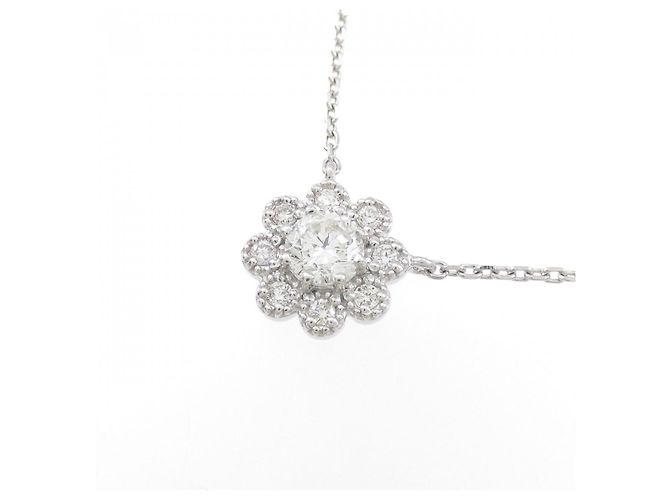 Autre Marque Collar de Flor en Pt y Diamantes Plata - vista 3