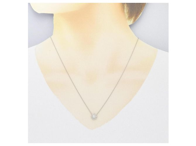 Autre Marque Collar de Flor en Pt y Diamantes Plata - vista 6