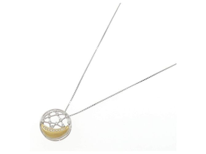 Autre Marque Collana Luna in Pt900 Au750 Pt850 con Diamanti Argento - vista 2