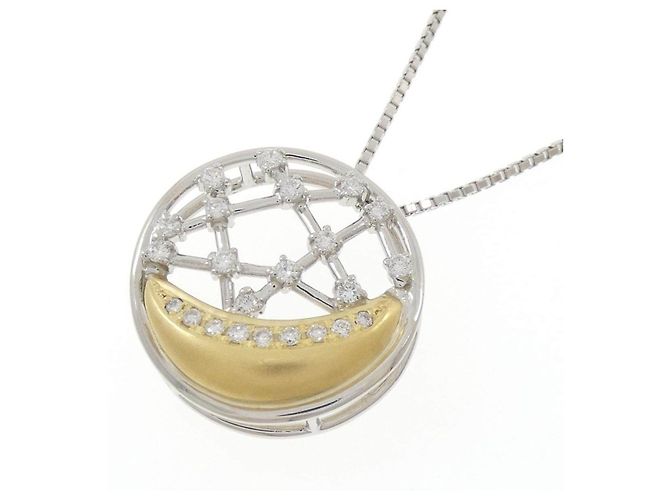 Autre Marque Collana Luna in Pt900 Au750 Pt850 con Diamanti Argento - vista 3