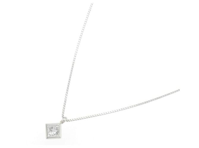 Autre Marque Diamantenhalskette PT900 PT850 Silber - Ansicht 2