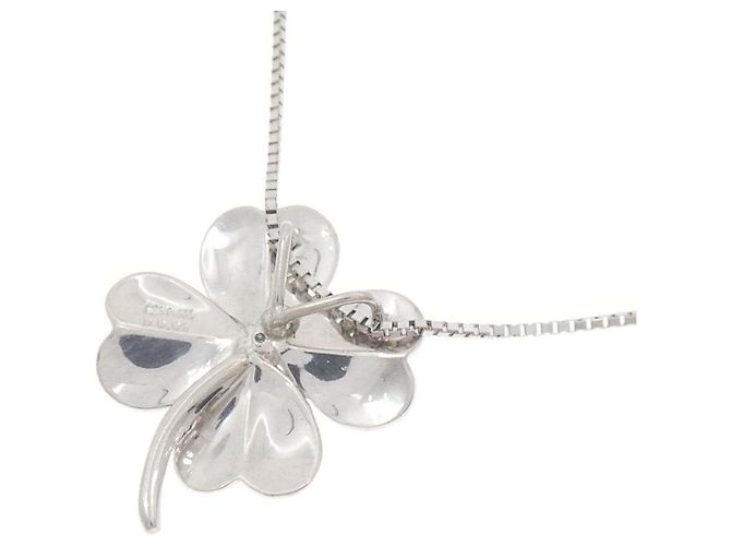 Autre Marque Pt900 Pt850 Clover Diamantenhalskette Silber - Ansicht 4