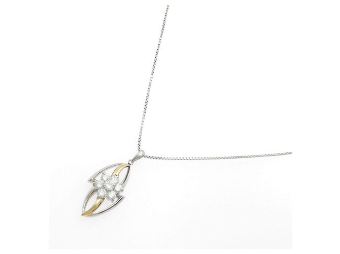 Autre Marque Collana Fiore Diamanti Au750/PT950/PT850 D'oro - vista 2