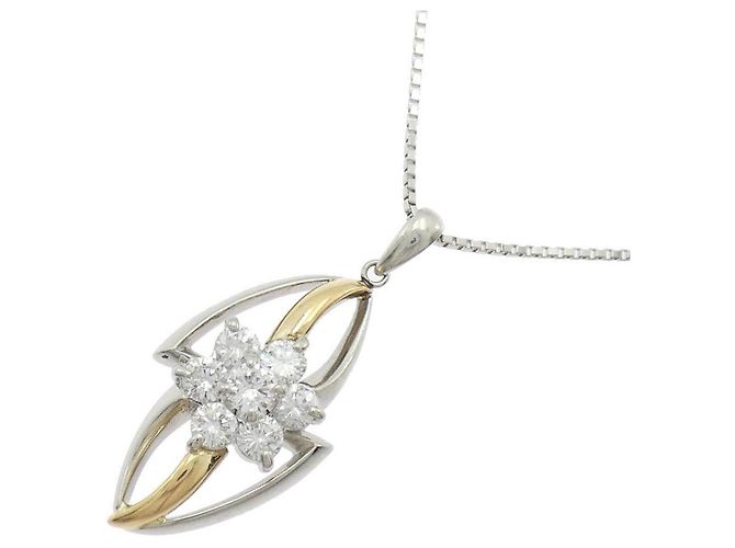 Autre Marque Collana Fiore Diamanti Au750/PT950/PT850 D'oro - vista 3