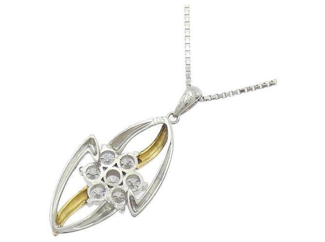 Autre Marque Collana Fiore Diamanti Au750/PT950/PT850 D'oro - vista 4