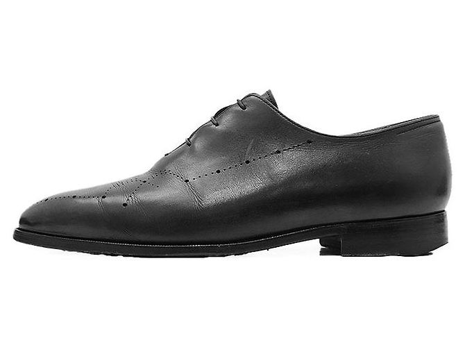 Berluti Alessandro Leder-Oxford-Schuhe Braun Anthrazitgrau - Ansicht 4