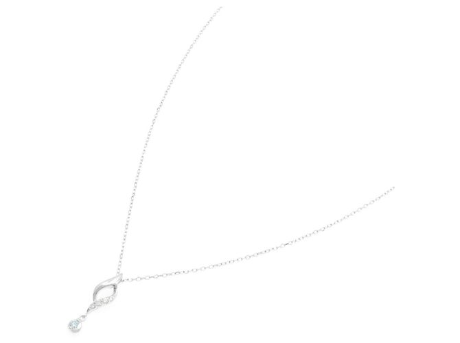 Autre Marque Collana in oro bianco K10 e diamanti Argento - vista 2