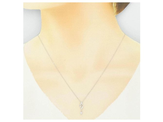 Autre Marque Collana in oro bianco K10 e diamanti Argento - vista 6