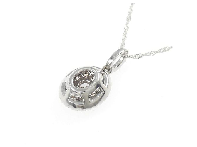 Autre Marque Collana Fiore in Oro Bianco Au750 e Diamanti Argento - vista 4