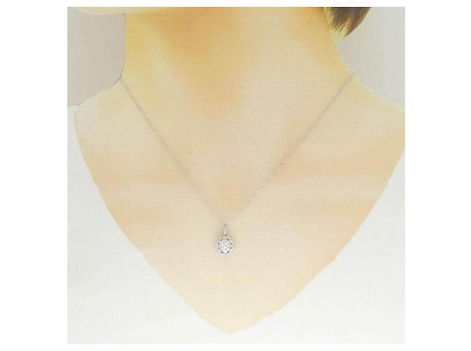 Autre Marque Collana Fiore in Oro Bianco Au750 e Diamanti Argento - vista 6