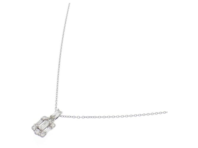 Autre Marque Diamantenhalskette Pt900 Pt850 Silber - Ansicht 2