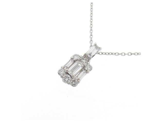 Autre Marque Diamantenhalskette Pt900 Pt850 Silber - Ansicht 3